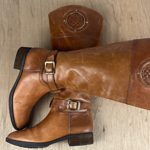 Vince Camuto VC-Phillie Distressed Tall Riding Boot Women’s Size 6M Tan Leather - Picture 8 of 11